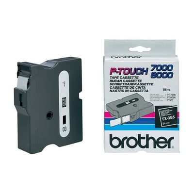 Fita Grav. Orig. Brother 24mm Preto/Branco