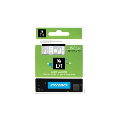 Fita Dymo D1 45020 12mmx7m Branco/Transparente