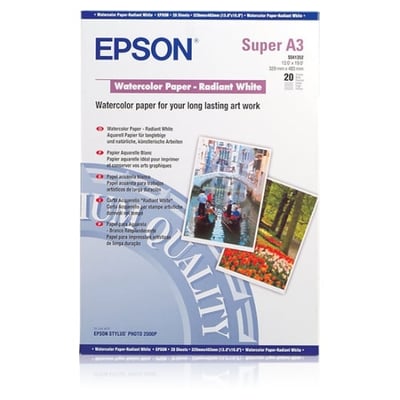 Papel Epson Watercolor Radiant A3+ 20 hojas