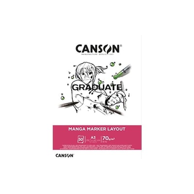 Bloco Canson Graduate Manga Marker A3 70gr 50f