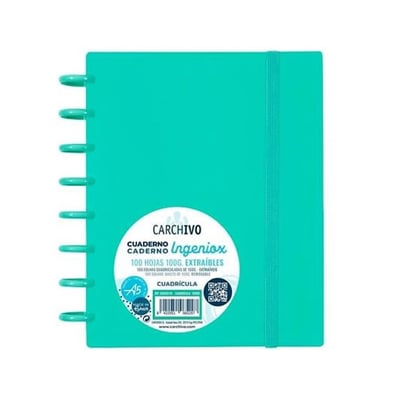 Caderno Inteligente A5 Quadriculado 100 fl Verde