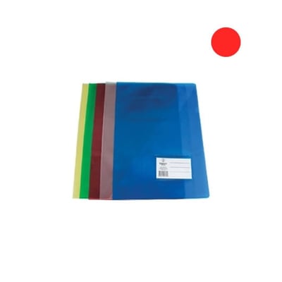 Carpeta Plástica Lisa c/ Bolsa y Visor A4 Roja 10u
