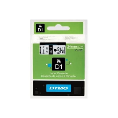 Fita Dymo D1 53713 24mmx7m Preto/Branco
