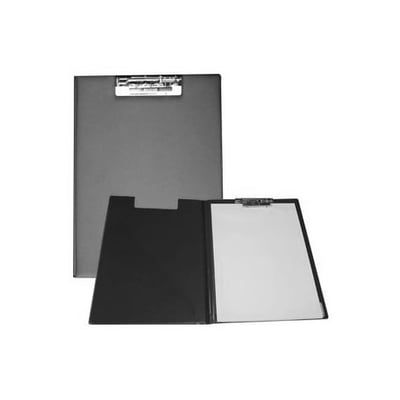 Clip Board de Plástico con Cubierta y Bolsa Interior Negra