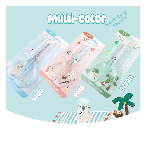 Tesoura Escolar 12cm Summer c/Proteção - Cores Sortidas