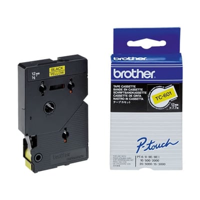 Fita Grav. Orig. Brother 12mmx7,7mts Amarelo/Preto