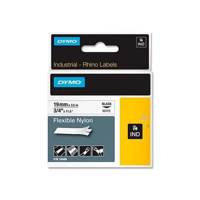 Fita Dymo Nylon Preto/Branco 19mm x 3.5m
