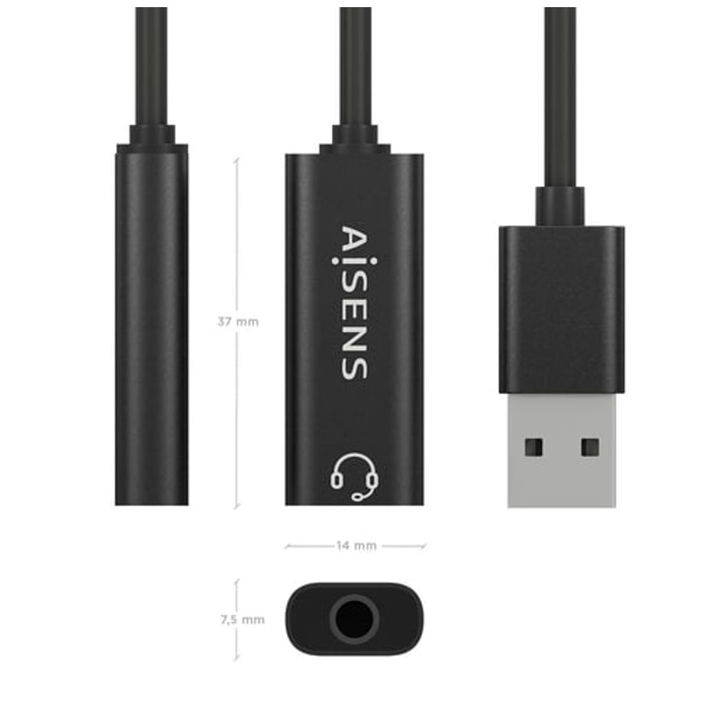 Adaptador USB-A para Audio Jack 3.5 mm 10cm