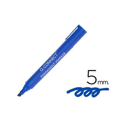Marcador Permanente Biselado 5mm Azul - 10un