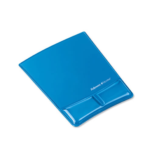 Tapete para Rato com Apoio de Pulso em Gel Azul