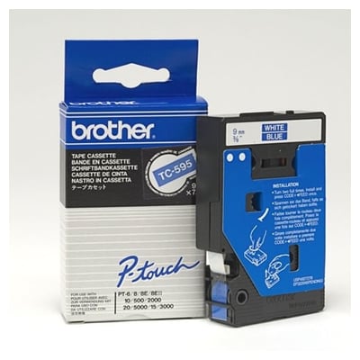 Fita Grav. Orig. Brother 9mm Azul/Branco