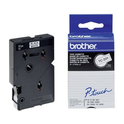 Fita Gravação Orig. Brother 12mmx7mts Branc/Preto