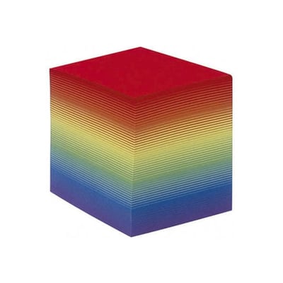 Bloco de Notas Papel Colado 90g 9x9x9cm Arco-íris