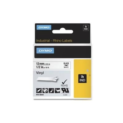 Fita Dymo Vinil Preto/Branco 12mm x 5.5m