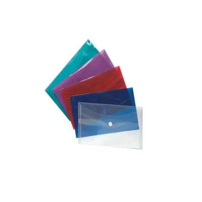 Sobre de Plástico A4 con botón Pack 12 - surtido