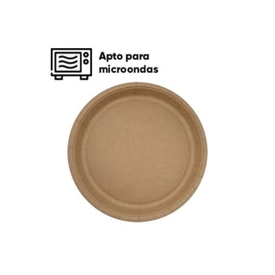 Pratos de Cartão Kraft Redondo Ø17cm - 10un