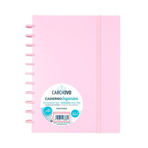 Caderno Inteligente A4 Quadriculado 80f Rosa