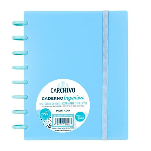 Caderno Inteligente A5 Pautado 100 folhas Azul