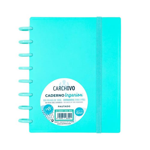 Caderno Inteligente A5 Quadriculado 80f Menta