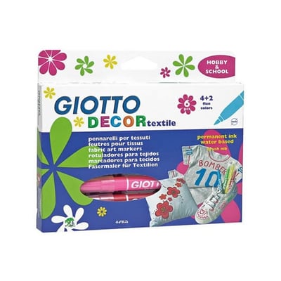 Marcador de Tejidos Giotto Decor Colores Variados - 6un