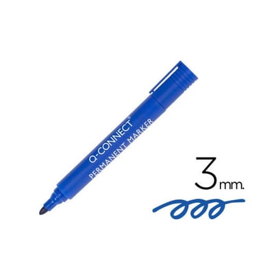Marcador Permanente 3mm Azul - Pack 10