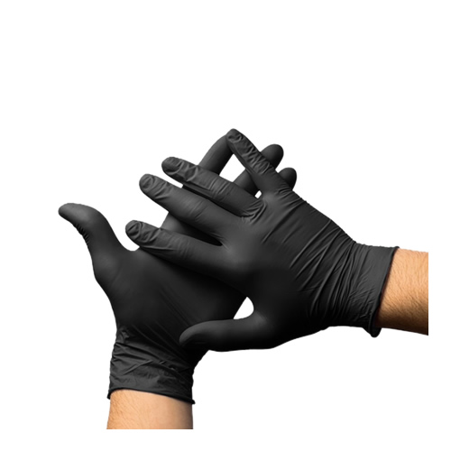 Luvas Nitrilo Preto s/Pó Tamanho S - Pack 100