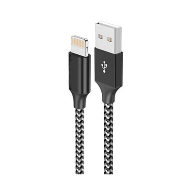 Cable Lightning - USB A 0,50cm - Nylon Negro