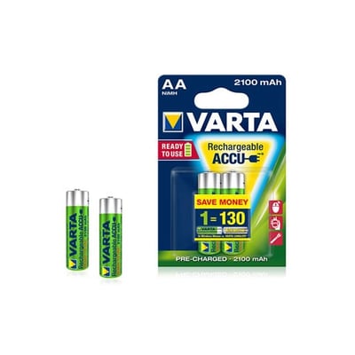 Baterías Recargables Varta 2100mAh AA HR6 1.2V Pack 2