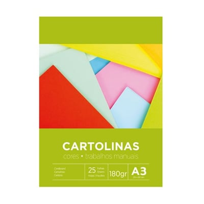 Bloque de Cartulina Colores Variados A3 180g 10hojas Cx10