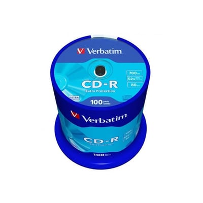 CD-R Verbatim 700Mb 52x 80min Cakebox - Pack 100