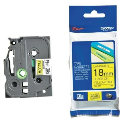 Fita Original Brother TZE641 Amarelo/Preto 18mm