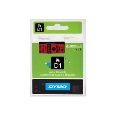 Fita Dymo D1 53717 24mmx7m Preto/Vermelho