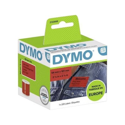 Fita Dymo Etiquetas Vermelhas 54mm X 101mm