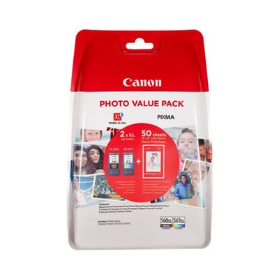Pack de Tinta Original Canon PG-560 XL + CL-561 XL