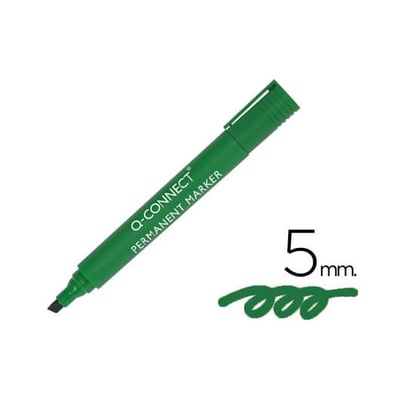 Marcador Permanente Biselado 5mm Verde - 10un