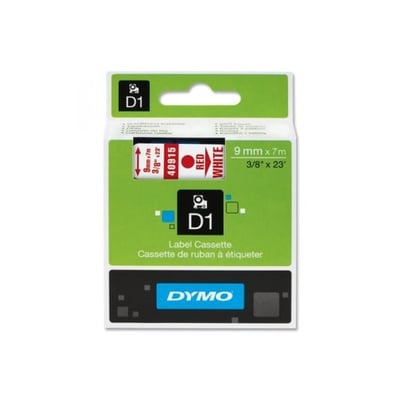 Fita Dymo D1 40915 9mmx7m Vermelho/Branco
