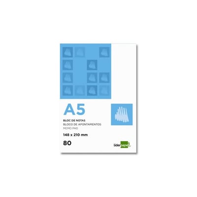 Bloco de Notas A5 Liso 80fls - Pack 6