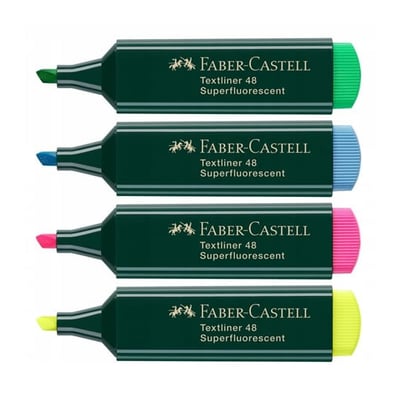 Marcador Faber-Castell Fluorescente - 4 Cores