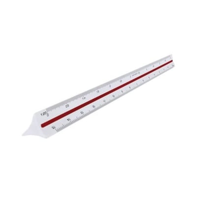 Régua Escala Triangular 30cm (1:20,1:50,1:25)