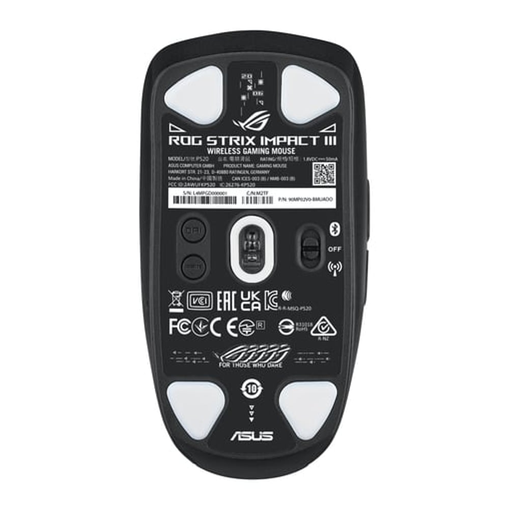 Rato Asus ROG Strix Impact III Wireless + Bluetooth Ótico 36000 DPI