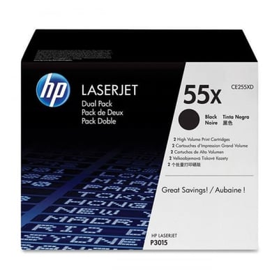 Toner Original HP 55X (CE255X) Pack 2