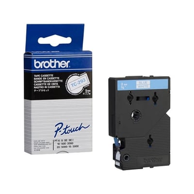 Fita Grav. Orig. Brother 9mmx7,7mts Branco/Azul