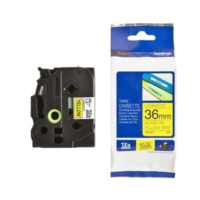 Fita Grav. Orig. Brother 36mmx8mt Amarelo/Preto SA