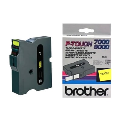 Fita Grav. Orig. Brother 24mmx15mts Preto/Amarelo