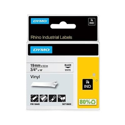 Fita Dymo Vinil Preto/Branco 19mm x 5.5m