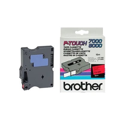 Fita Grav. Orig. Brother 18mmx15mts Preto/Vermelho