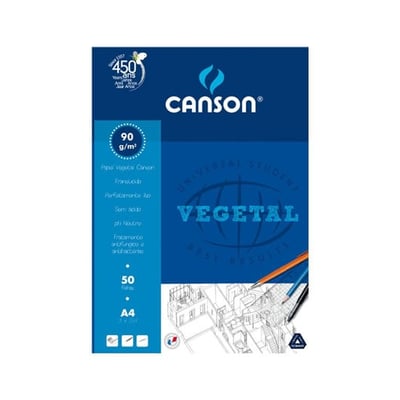Bloc de Papel Vegetal Canson A4 90gr 50 Hojas