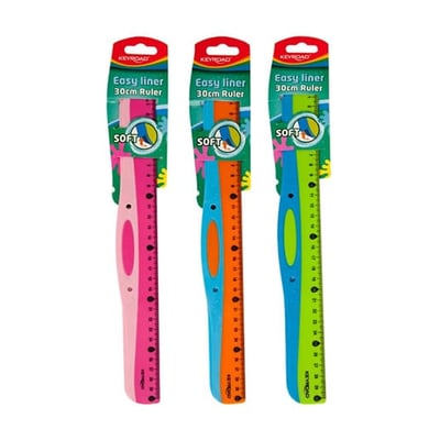 Régua Plástico Keyroad Soft Grip 30 cm - 1un