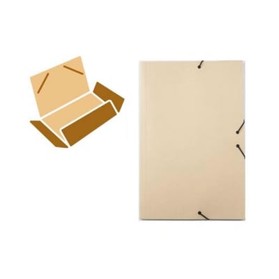 Carpeta Cartulina 350gr 310x230 Con Solapas/ Elastico Crema