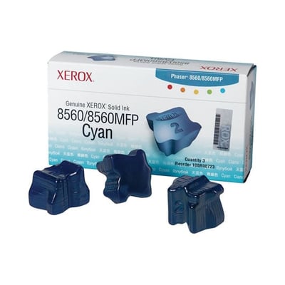Tinta Sólida Original Xerox 8560AN Ciano Pack 3